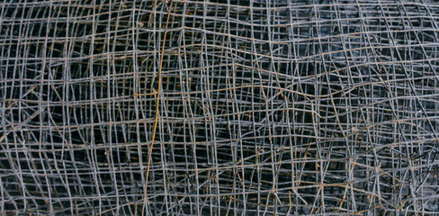 Ram wire roll texture. Background surface of ram wire rolls for building.