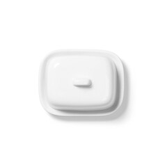 Blank white butter dish for food concept.