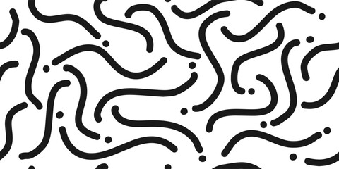 Black lines doodle Seamless pattern background. Creative minimalist modern line art background. Abstract Contemporary modern trendy. vector illustrations