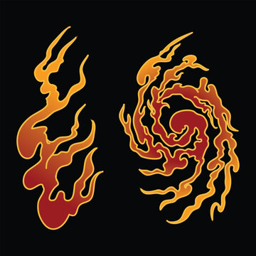 fire asset element ornament japanese style