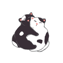yin and yang cat