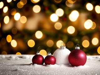 Beautiful Christmas winter background, beautiful bokeh, blurred background, copy space.