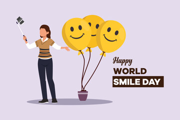 World smile day concept. Colored flat vector illustration isolated. 