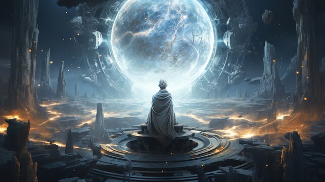 wisdoms embrace, digital art illustration, Generative AI