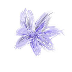 Hand drawn abstract purple flower