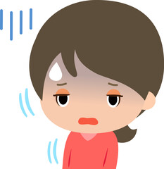 興醒めした表情で後ずさる女性、ドン引き