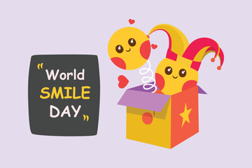 World smile day concept. Colored flat vector illustration isolated. 