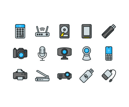Gadgets and electronics icon pack