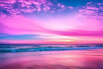 Fototapeta premium pink sky over the ocean