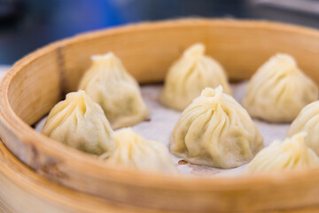 Chinese style steamed soup bun in restaurant
