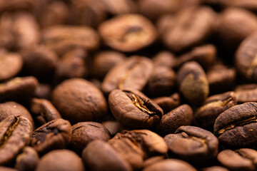Pile of roasted coffee bean