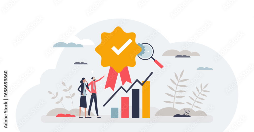 Poster quality assurance or performance tracking for development tiny person concept, transparent backgroun
