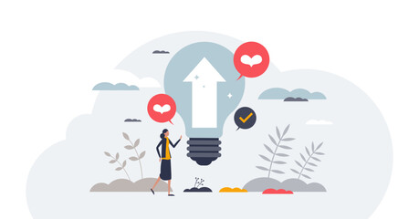 Positive thinking and optimistic attitude mindset tiny person concept, transparent background. Love your life to be happy and get mental wellness illustration.