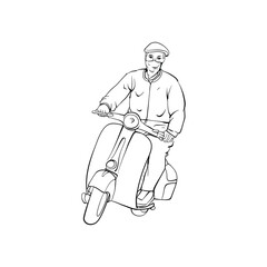 sketch of a man with a skateboard
