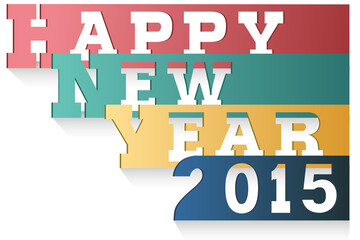 Digital png illustration of happy new year 2015 text on transparent background
