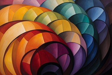 Colorful abstract background with lines and curves.