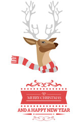Digital png illustration of merry christmas and a happy new year with icon on transparent background