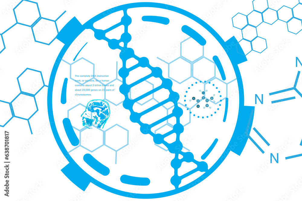 Poster digital png illustration of data processing with dna strand on transparent background