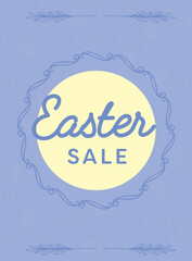 Digital png illustration of easter sale text with shapes on transparent background