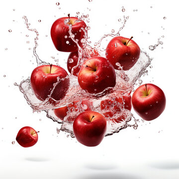 bobbing for apples no shadows highest resolution on a white background