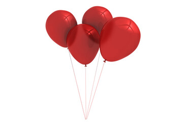 Digital png illustration of red balloons on transparent background