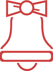 Digital png illustration of red belll on transparent background