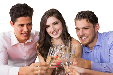 Digital png photo of smiling biracial people on transparent background