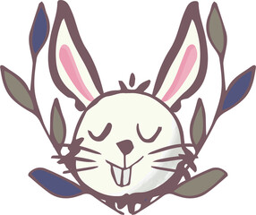 Fototapeta premium Digital png illustration of white bunny on transparent background