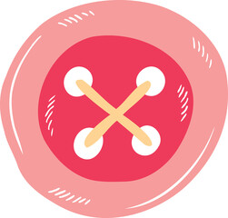 Digital png illustration of pink button on transparent background