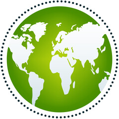 Digital png illustration of green globe on transparent background