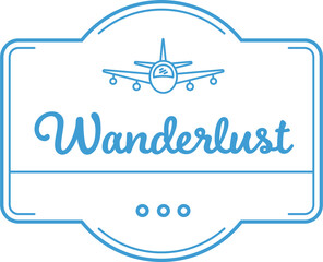 Digital png illustration of blue wanderlust text on transparent background