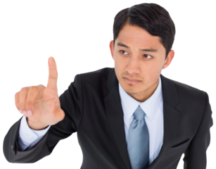 Digital png photo of biracial businessman on transparent background