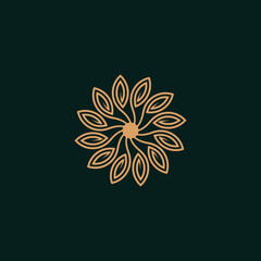 Luxury flower vector logotype. Creative universal premium leaf floral Linear logo vector template