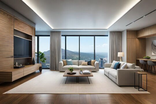 Modern, luxury home showcase interior living room