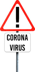 Digital png illustration of corona virus text on transparent background