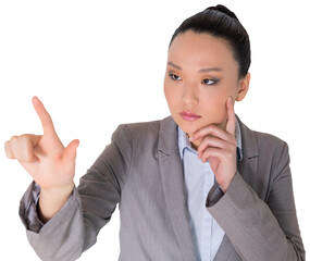 Digital png photo of asian businesswoman on transparent background