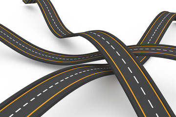 Naklejka premium Digital png illustration of floating roads on transparent background