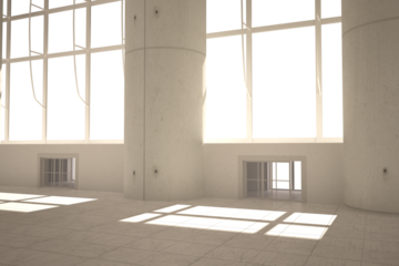 Digital png illustration of airport interior on transparent background