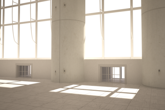 Digital png illustration of airport interior on transparent background - Powered by Adobe