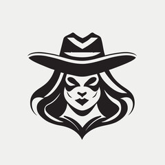 simple, clean, beautiful witch logo, mascot, vector, vector illustration cartoon