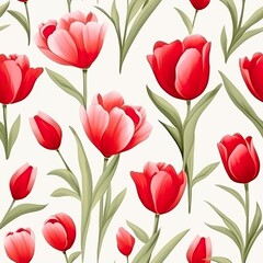 Charming Tulips Seamless Floral Pattern