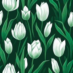 Charming Tulips Seamless Floral Pattern