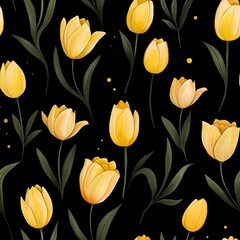 Charming Tulips Seamless Floral Pattern