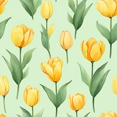 Charming Tulips Seamless Floral Pattern