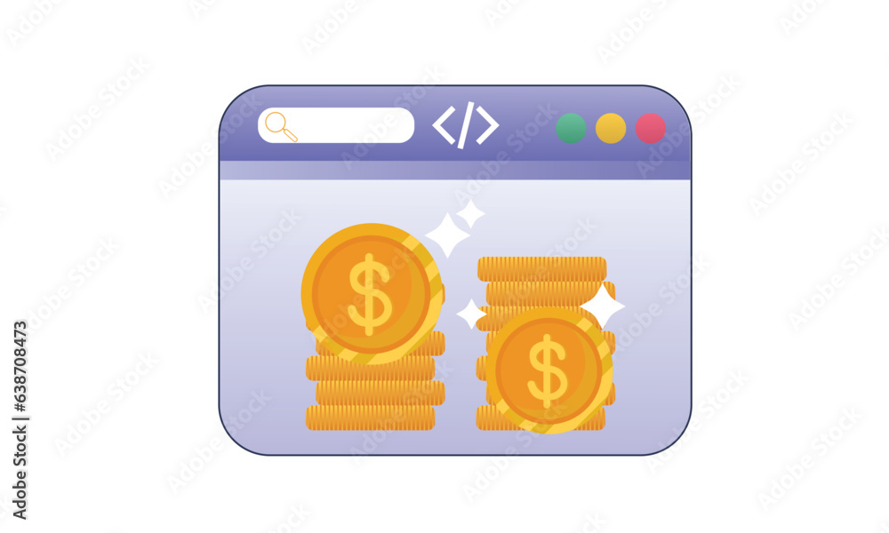 Poster digital online wallet web with payment income checklist website vector icon.on white background.vect