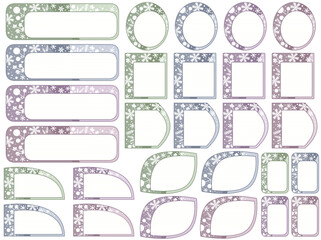 冬の手書きイラストフレームセット