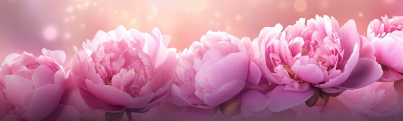 Peonies flowers banner