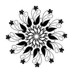 Black tribal mandala element illustration design. Perfect for tattoos, icons, background elements and wallpapers, stickers