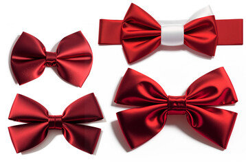 Gift of Elegance: Red Ribbon Bows Adornment