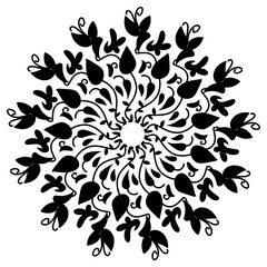 Black tribal mandala element illustration design. Perfect for tattoos, icons, background elements and wallpapers, stickers